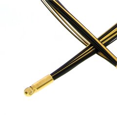 Seil 0,36 mm 23-reihig pure black bicolor gelb Sonderlnge W.-Schliee vergoldet