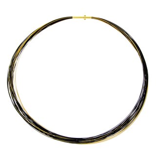 Seil 0,36 mm 33-reihig pure black bicolor gelb