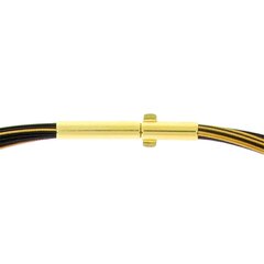 Seil 0,36 mm 33-reihig pure black bicolor gelb 45 cm DCV vergoldet