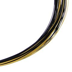 Seil 0,36 mm 55-reihig pure black bicolor gelb Sonderlnge W.-Schliee vergoldet