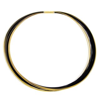 Seil 0,36 mm 70-reihig pure black bicolor gelb DCV Edelstahl