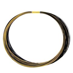 Seil 0,36 mm 115-reihig pure black bicolor gelb DCV Edelstahl vergoldet 60 cm