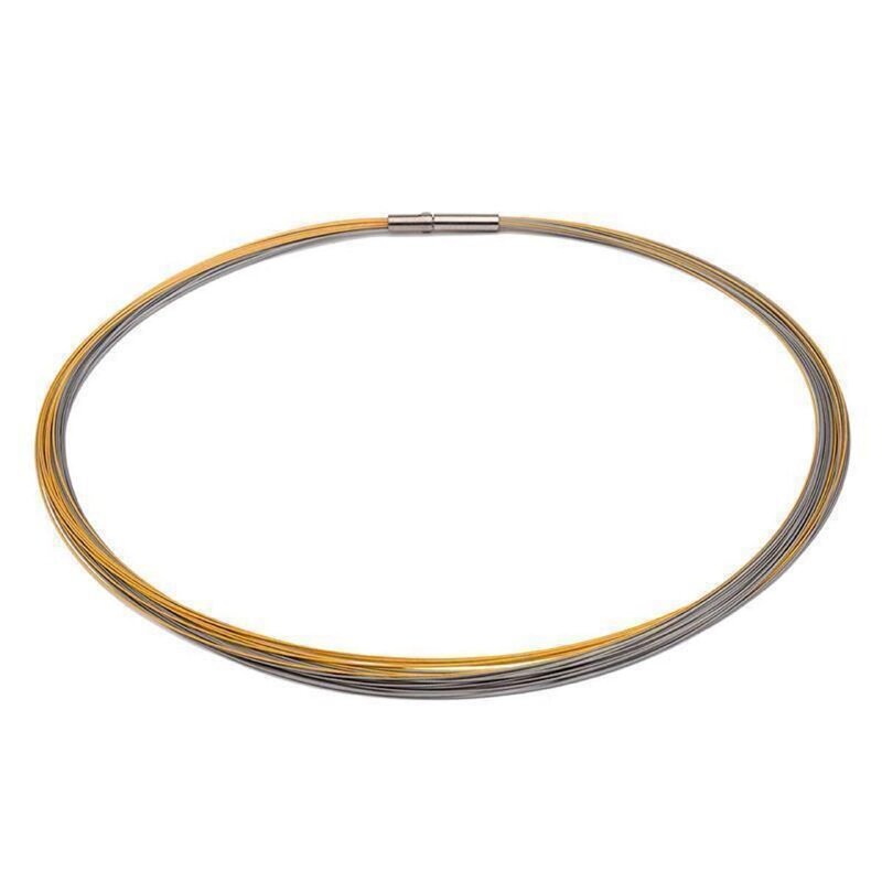 Seil; 0,36 mm; 33-reihig; bicolor 45 cm DCV vergoldet
