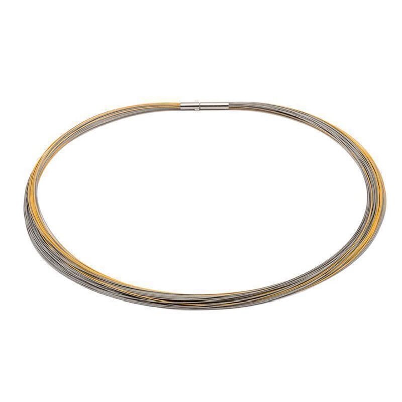 Seil; 0,36 mm; 55-reihig; bicolor 40 cm DCV vergoldet
