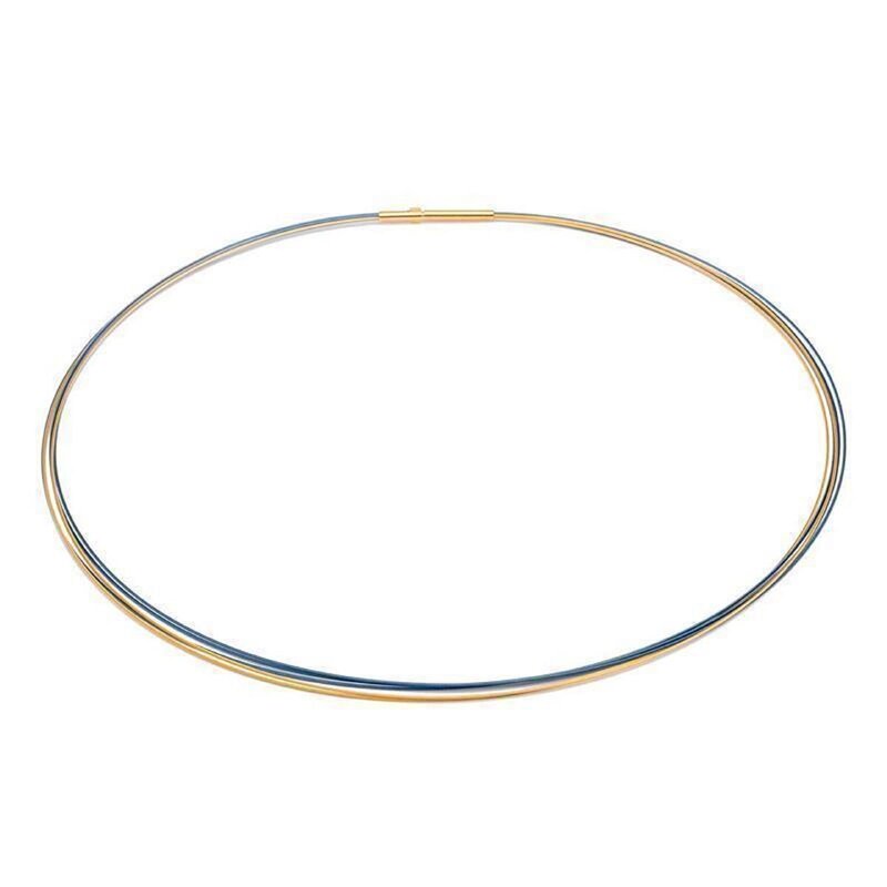 Colour Cable (2F) 0,50 mm 5-reihig blau & vergoldet 50 cm DCV Edelstahl vergoldet