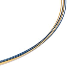 Colour Cable (2F) 0,50 mm 5-reihig blau & vergoldet 50 cm DCV Edelstahl vergoldet