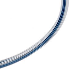 Colour Cable (2F) 0,50 mm 12-reihig perlsilber & blau 45 cm DCV Edelstahl