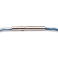 Colour Cable (2F) 0,50 mm 12-reihig perlsilber & blau 45 cm DCV Edelstahl