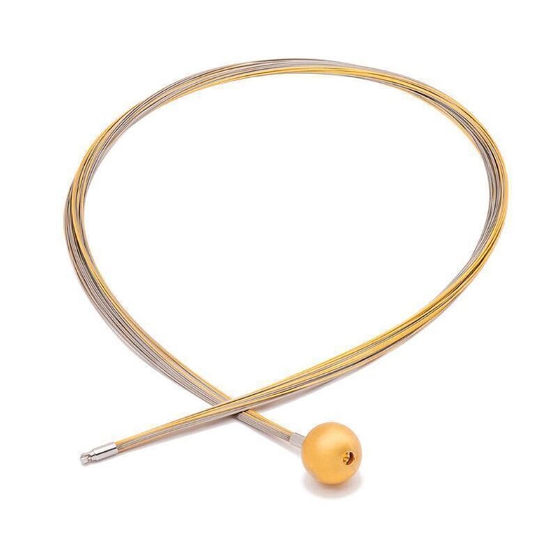 Seil; 0,36 mm; 33-reihig; bicolor;  55 cm W.-Schließe vergoldet